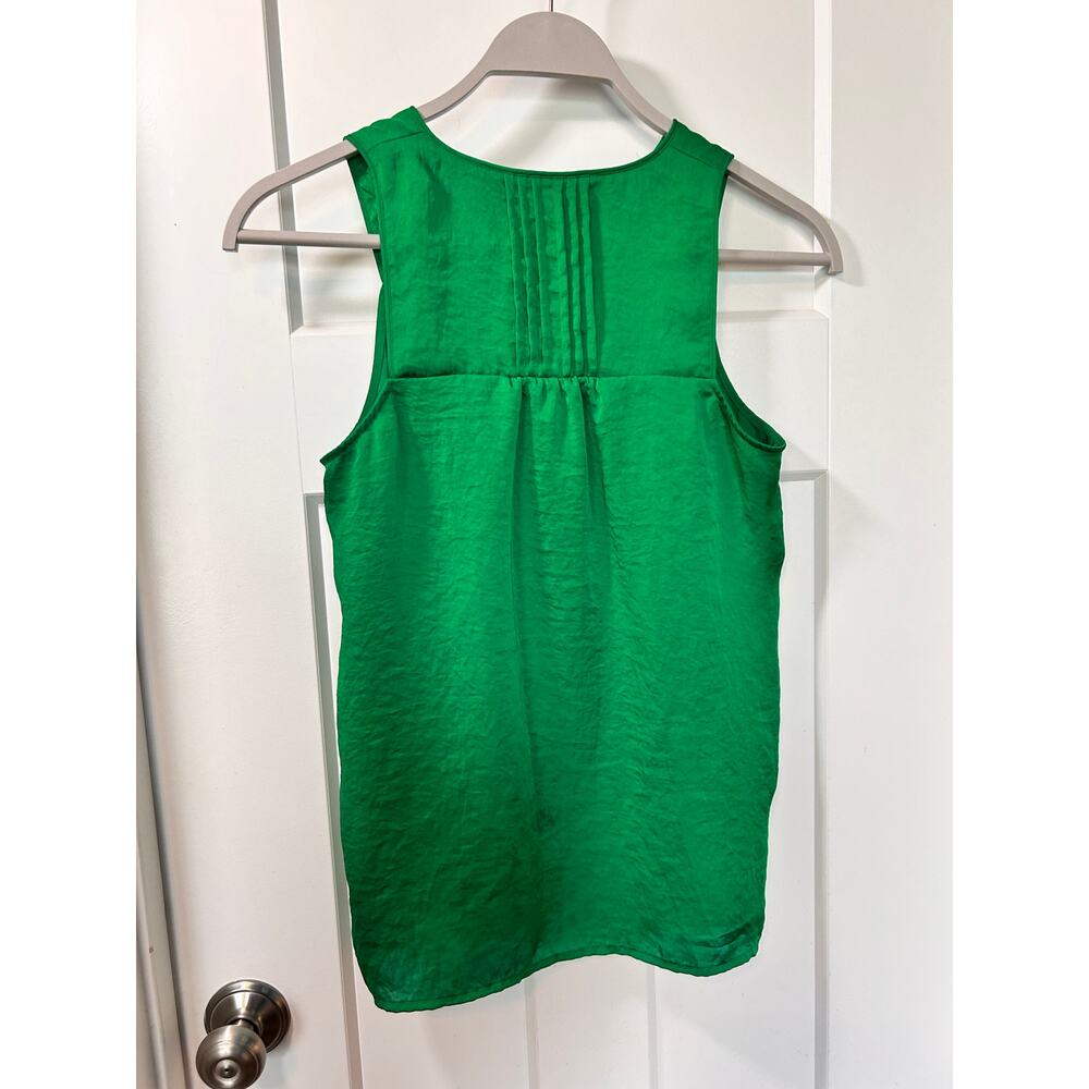 Anthropologie Emerald Green Sleeveless Notch-Neck Blouse - Picture 6 of 10